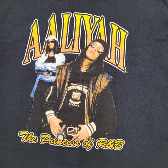 Aaliyah Rap-Tee Shirt Womens Large 20x27 Black R&B - Picture 7 of 12